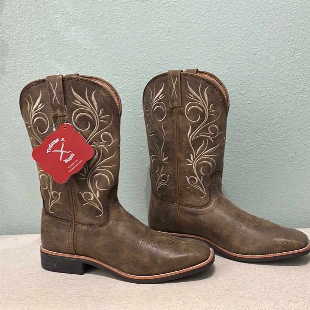 Twisted X Women's Top Hand Western Boots - Brown Leather - Size 10B - Picture 3 of 8